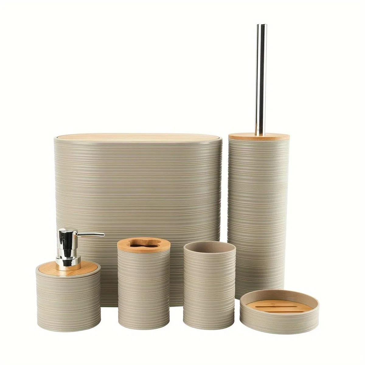 6 unids/Set Set de Accesorios baño Soporte for Cepillo Dientes Accesorio Completo for tocador encimera(White)