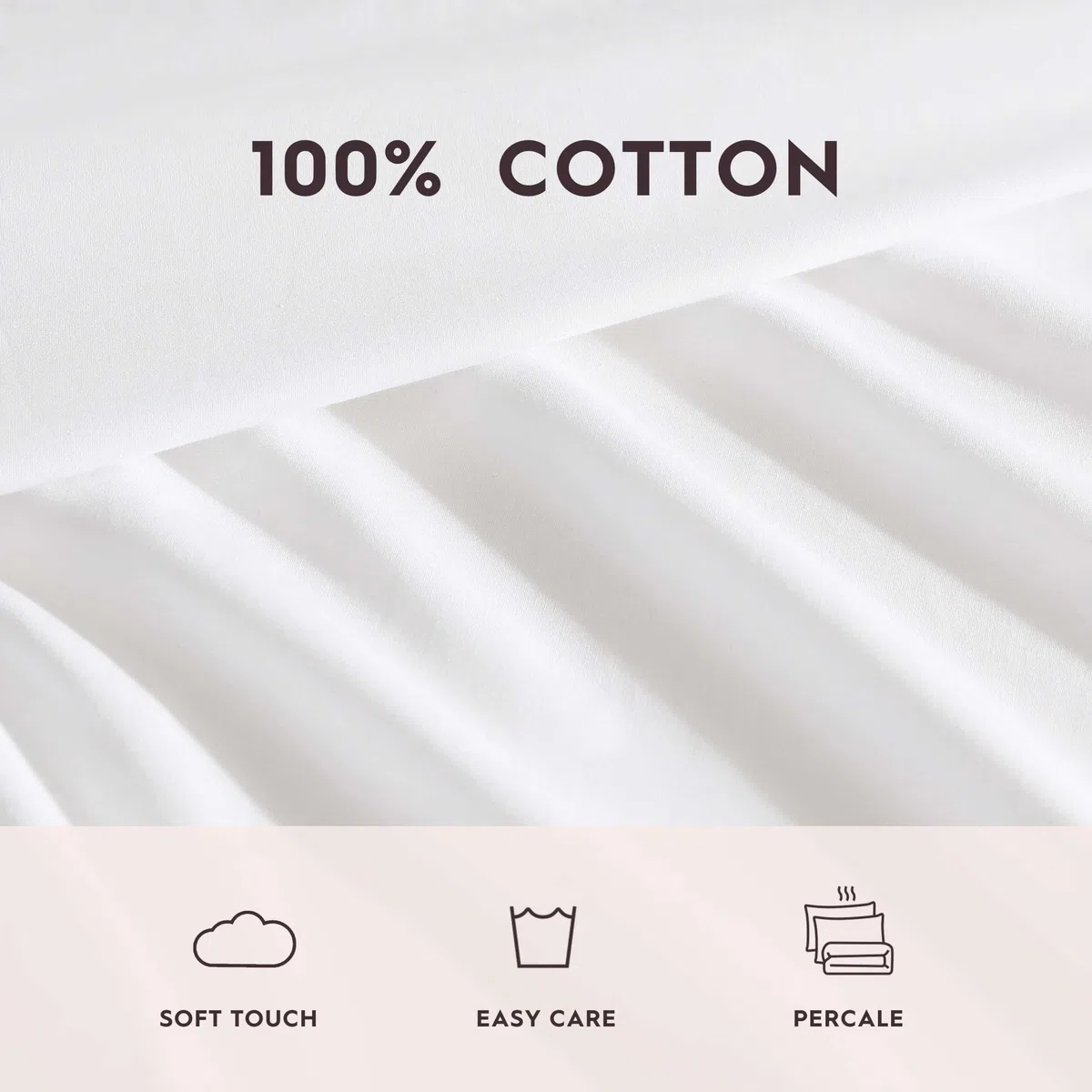 Laura Ashley - Juego de sábanas, Ropa de Cama de percal de algodón Transpirable con Fundas de Almohada a Juego, decoración Suave para el hogar (Blanco callop, matrimonial)