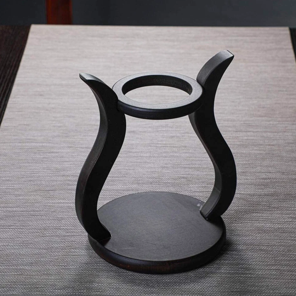 RORA Tetera de vidrio semiautomática con tapa giratoria para flujo de agua magnético, juego de tetera de vidrio de madera con 6 cuencos (tetera con 6 tazas)