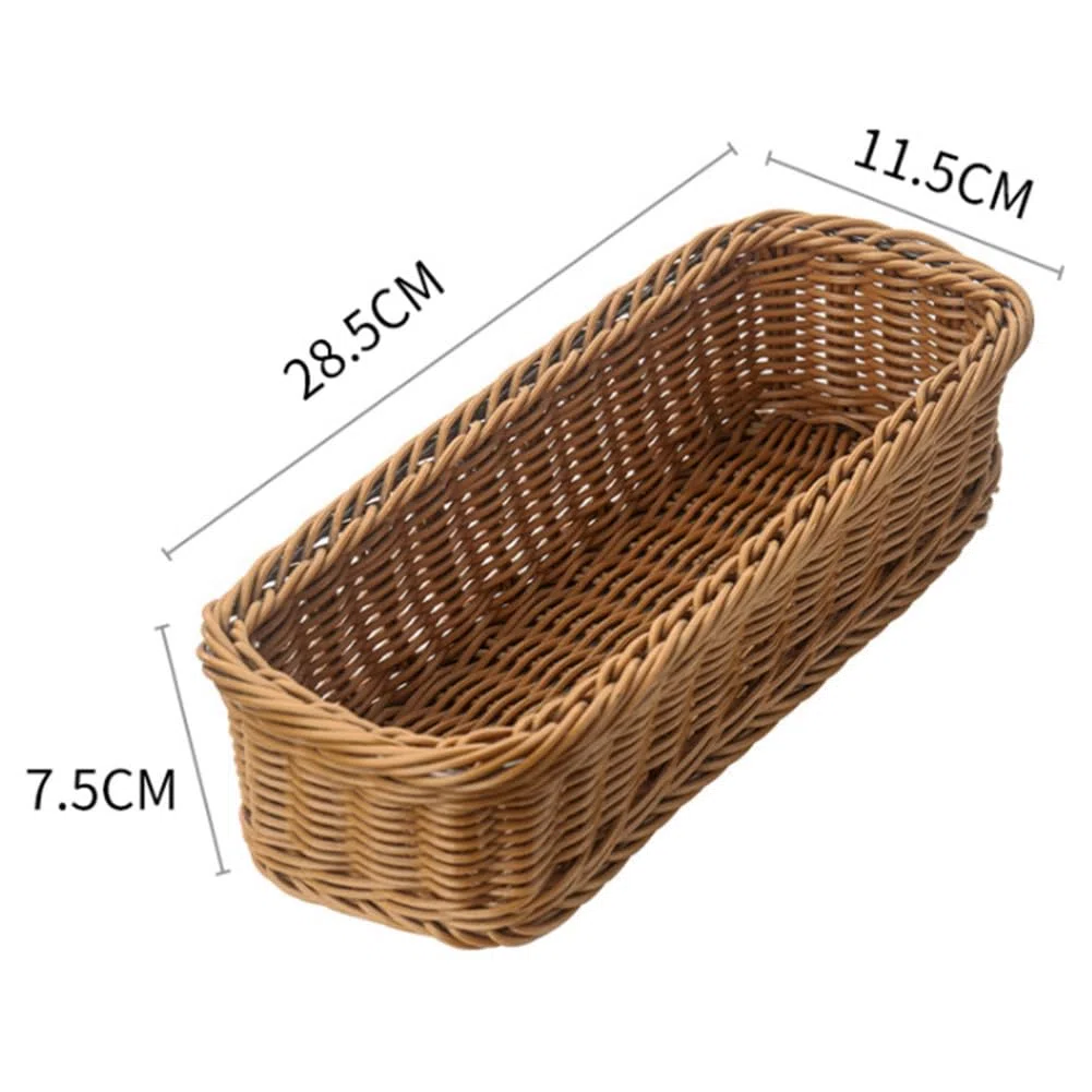 10 cestas de almacenamiento para cubiertos de escritorio, cesta tejida para almacenamiento de vajilla, restaurante, vajilla
