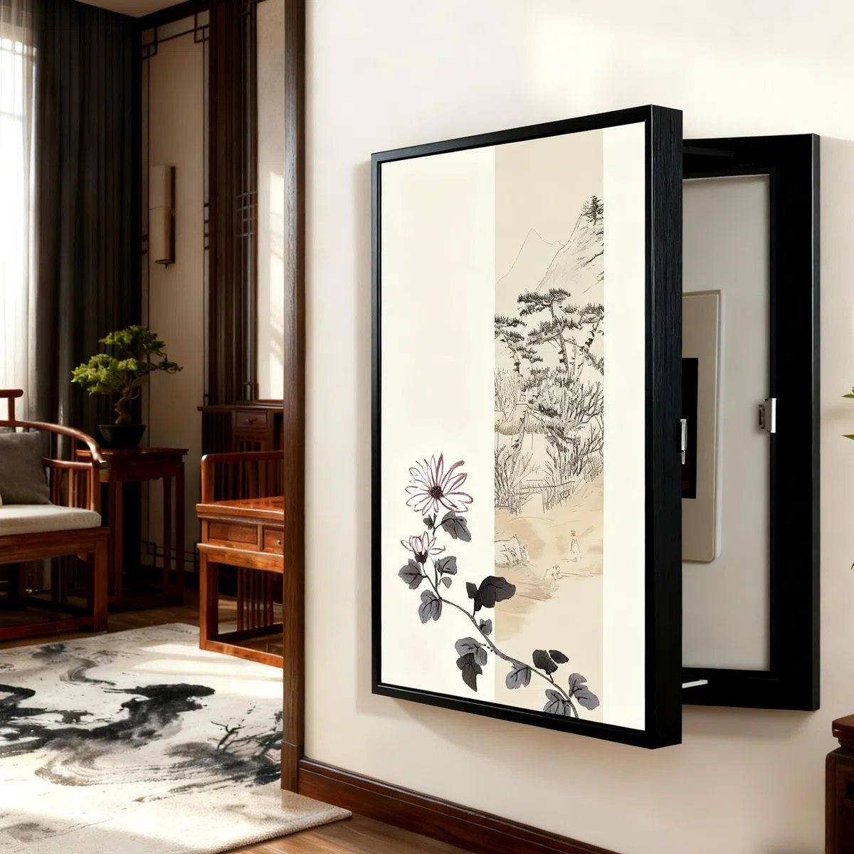 Tapa Cuadro Eléctrico Decorativa –Tapa Contador Luz Vertical, Fácil Instalación Sin Perforación, Pintura Decorativa Caja Contadores Tapar Cuadro, Ideal para Entrada, Pasillo o Salón