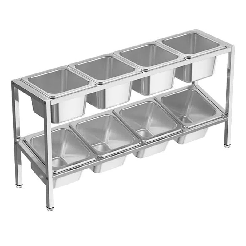 Dispensador de condimentos con 8 compartimentos, estante de especias para salsas y mermeladas, organizador de cocina de encimera para un fácil acceso