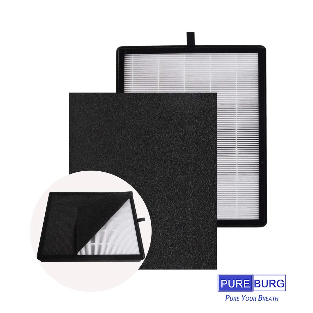 PUREBURG Kit de filtro HEPA de repuesto compatible con Zigma Aerio-300