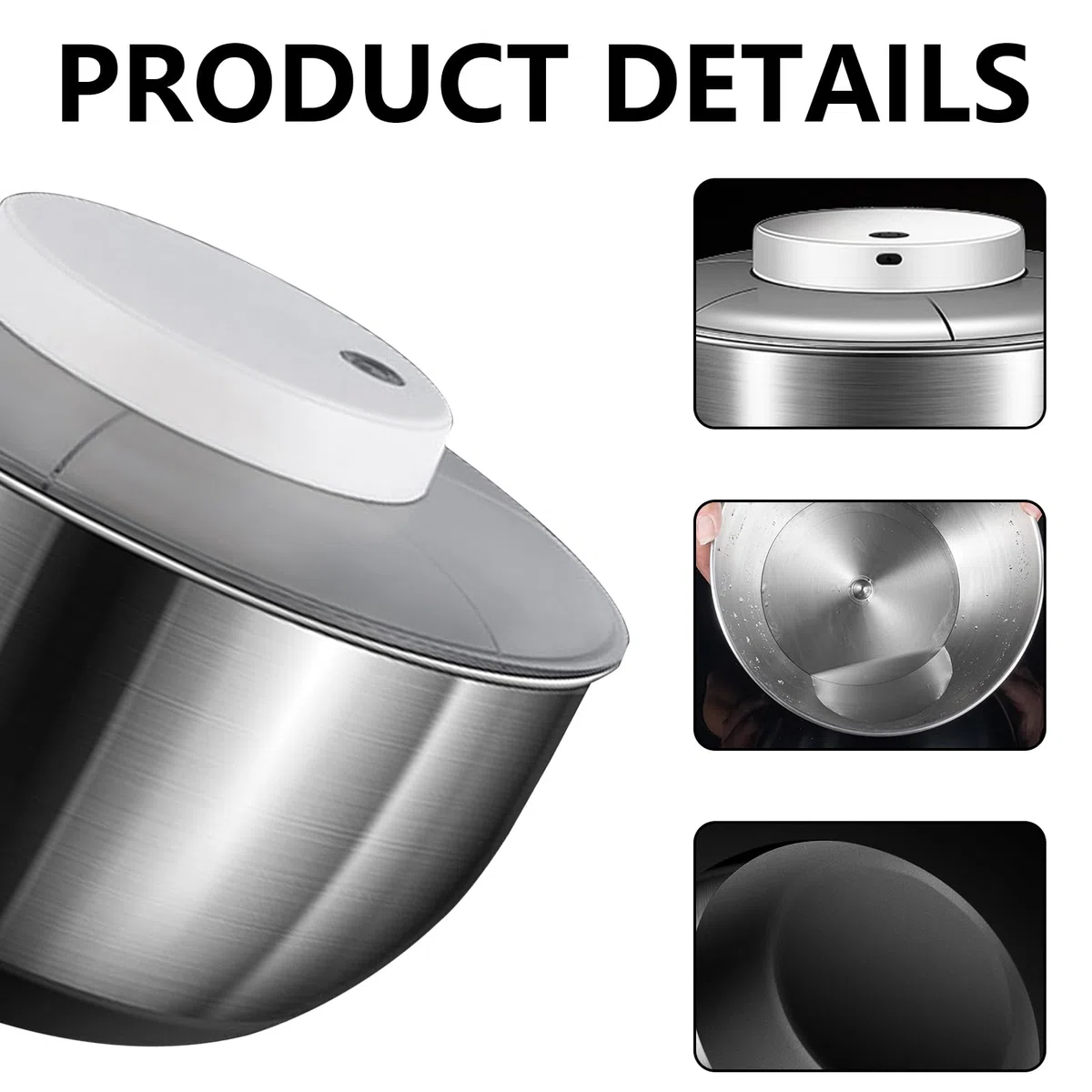 Ensalada Eléctrica, Secadora de Frutas y Verduras, Ensalada Automática Grande de 4,8 L de Acero Inoxidable, Ensalada Recargable por USB, Secadora para Ensalada de Frutas y Verduras