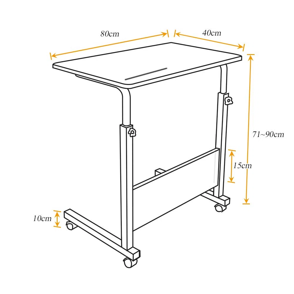 sogesfurniture - Mesa Auxiliar con Ruedas (80 x 40 cm), Color Blanco