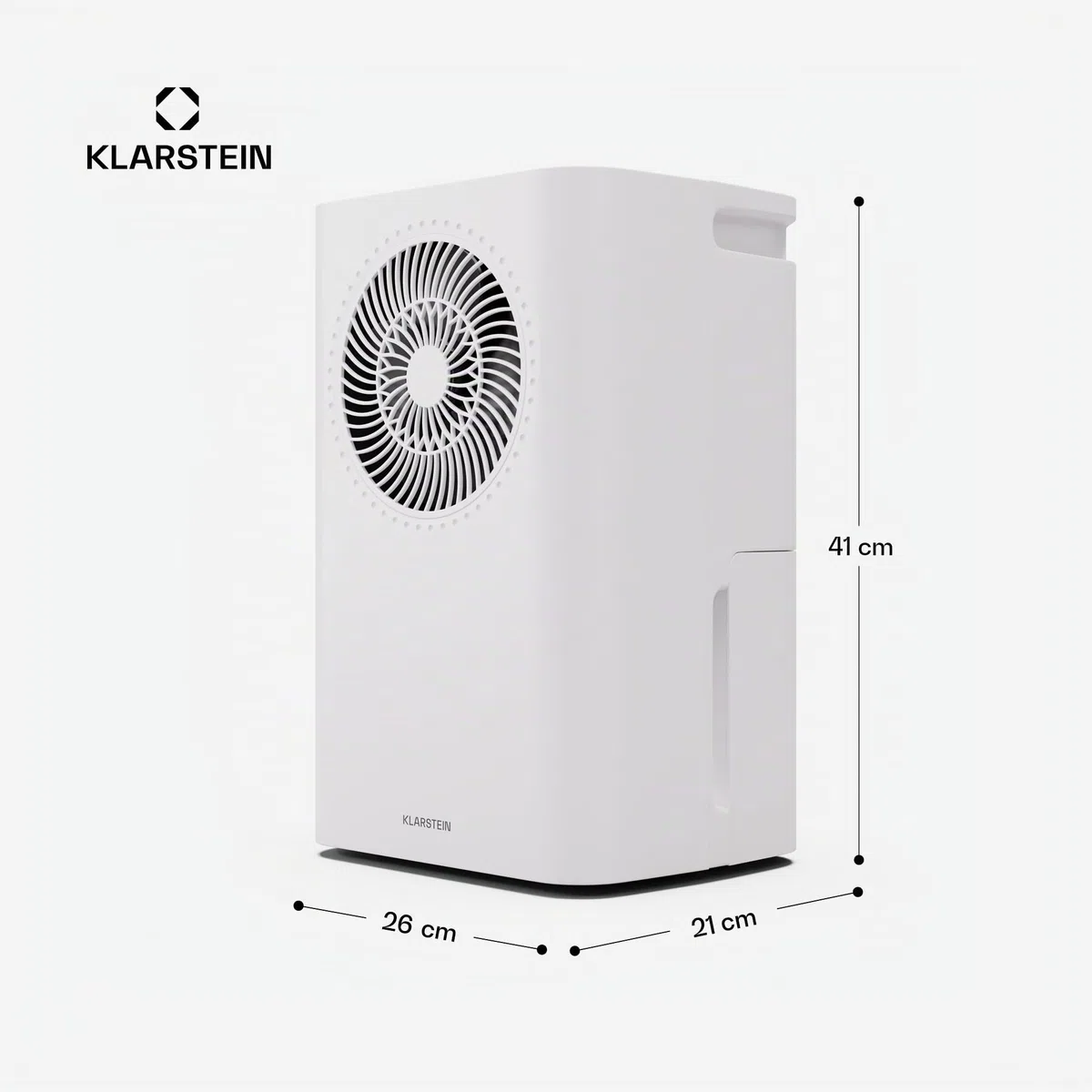 Klarstein CircleDry 16L Deshumidificador Inteligente, Wifi, Silencioso 38dB, Temporizador 24h, Drenaje Continuo, Control de Humedad, Portátil para Hogar, Oficina, Habitaciones hasta 32m²