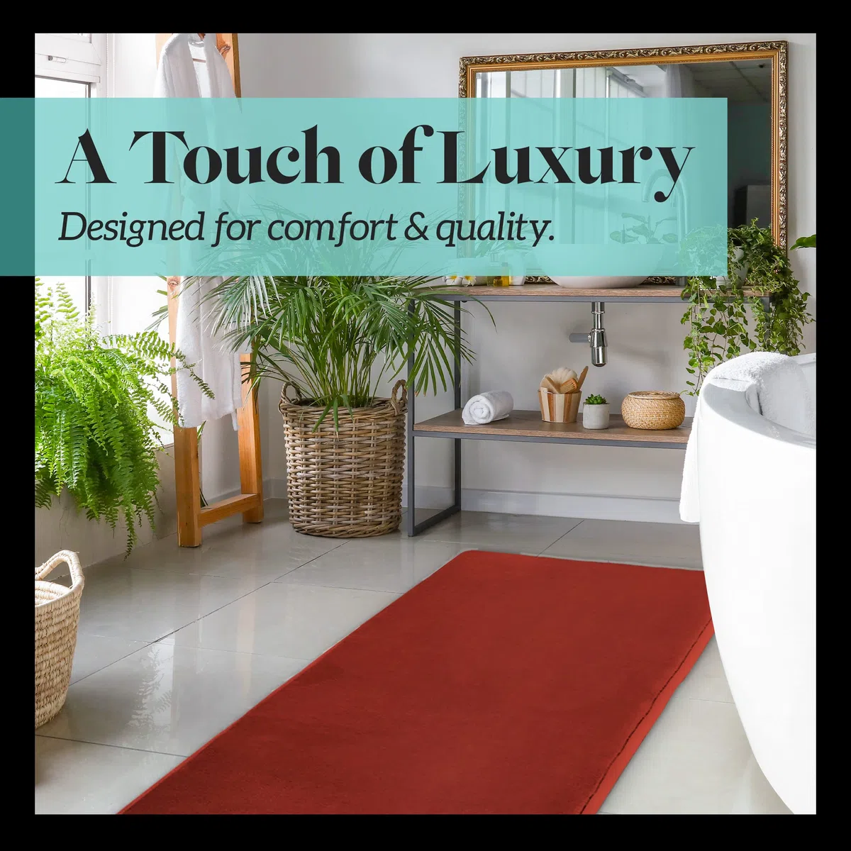 Alfombrilla de baño de espuma viscoelástica antideslizante y absorbente, superacogedora alfombra de baño (17 pulgadas x 24 pulgadas, esmalte de otoño)