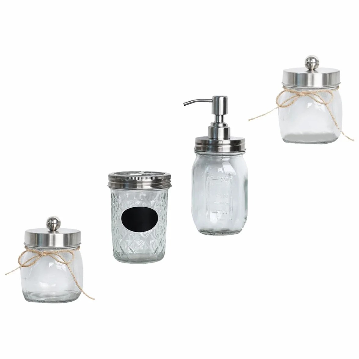 ULTECHNOVO Juego de Accesorios para Baño Set de 1 y Botella de Loción de Vidrio Plata Vaso para Cepillos de Dientes Adecuado para Uso Hogar y Baño