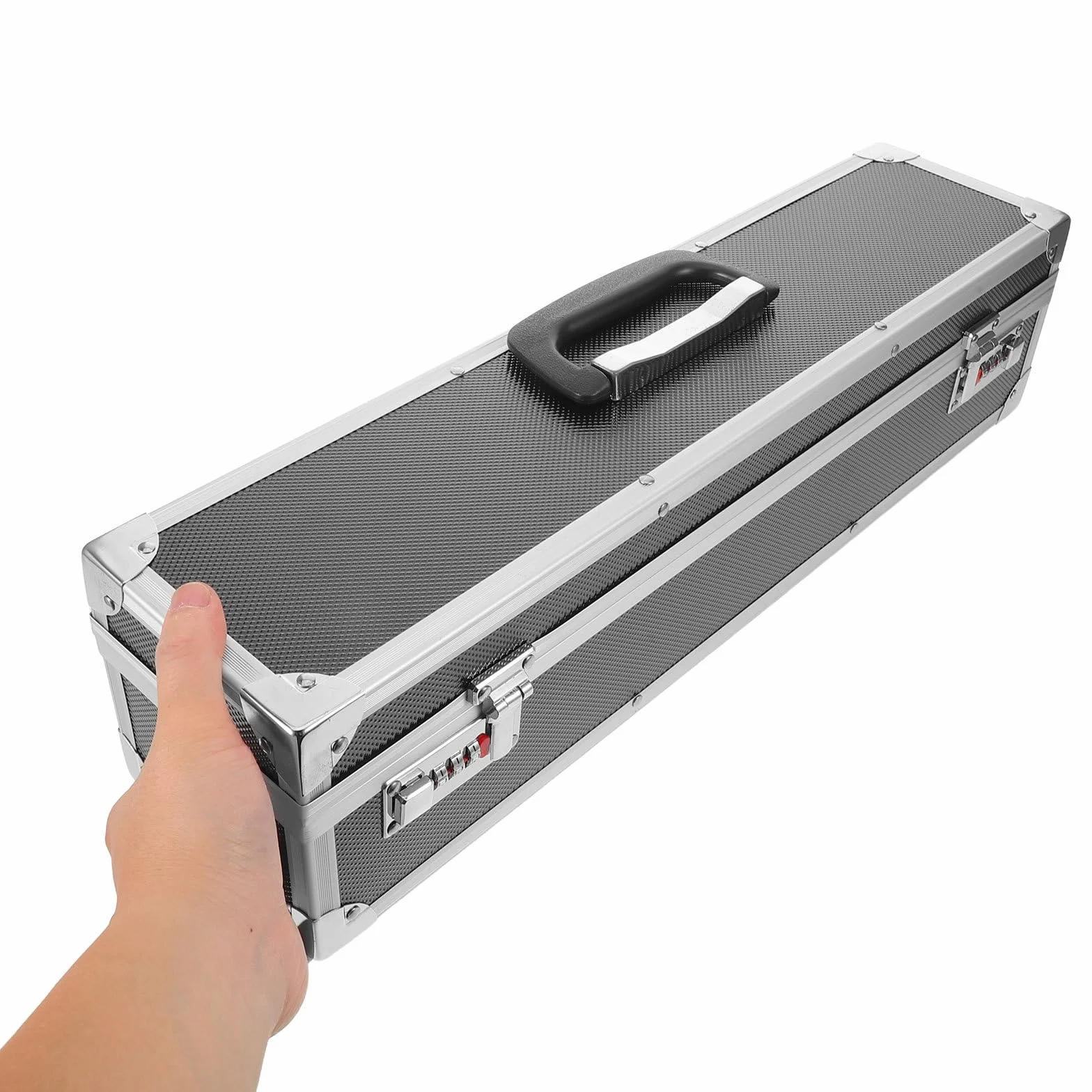 Estuche de Aluminio con Carcasa Dura y 8 Ranuras para Cuchillos de Cocina Profesional con Cerradura Doble y Diseño Portátil para Clases de Cocina y Uso Doméstico