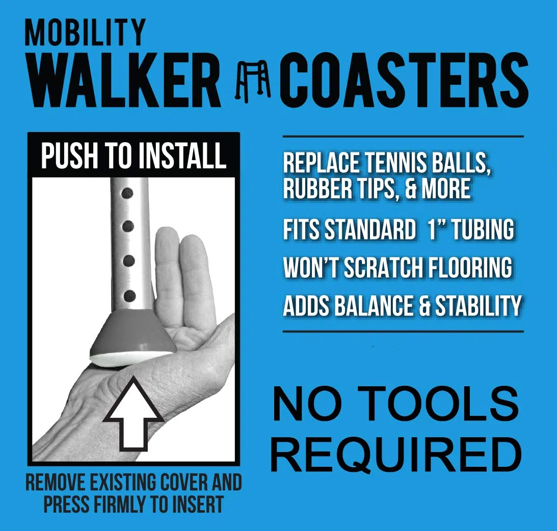 Walker Posavasos, Accesorios médicos, 2 Count, Gris tormenta