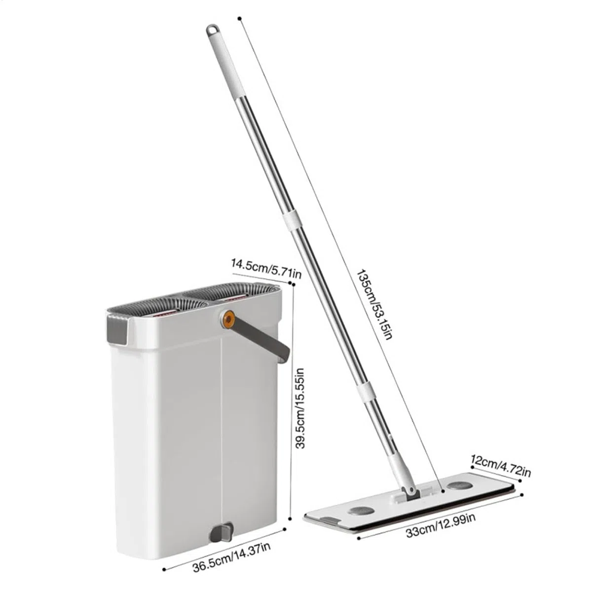 Set de Mopa Plana con Cubo de Limpieza Limpieza En Seco Y Húmedo | Mopas de microfibra Kit limpieza húmedo seco en superficies, en el hogar y la empresa