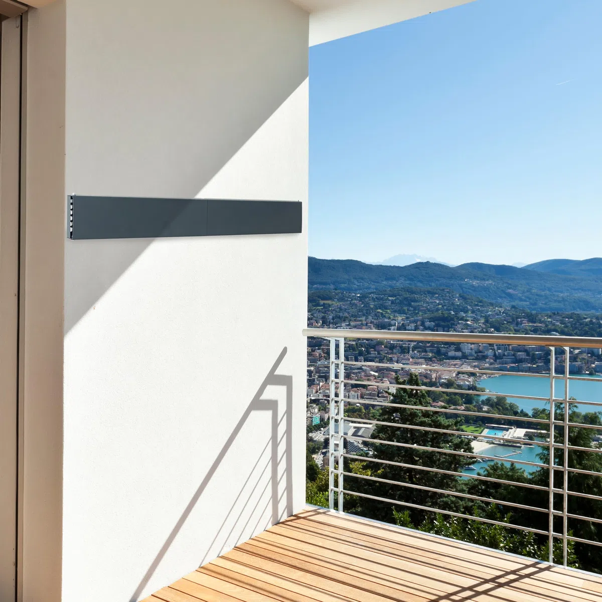 Tendedero de pared de 100 cm – 6 barras plegables y extensibles – 6 m de longitud de secado – hasta 25 kg – ahorra espacio – para interior y exterior – antracita