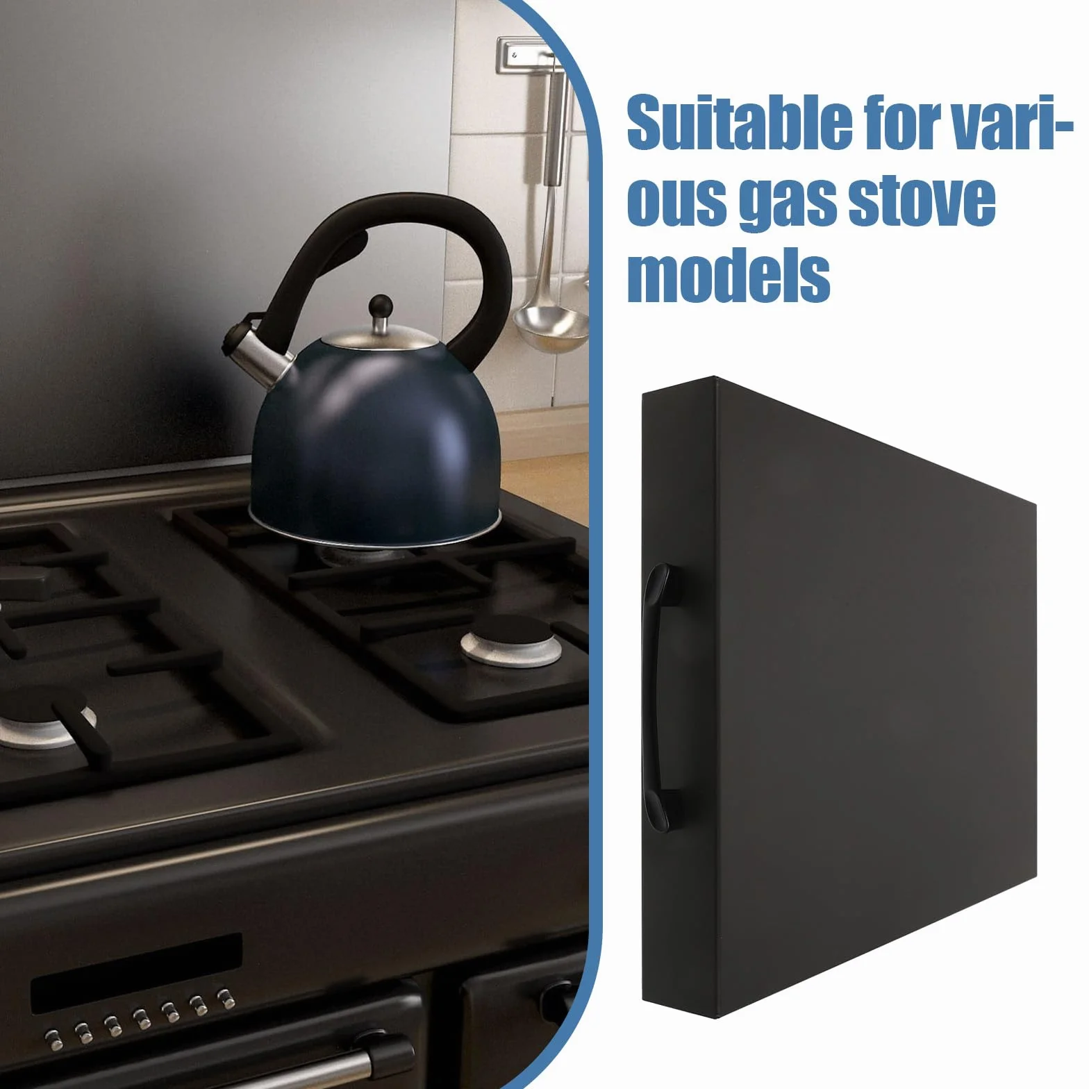 FUOYLOO Soporte Adecuado para Mesa para Estufa de Gas Antideslizante y Estructura Robusta de Aleación Negra Diseño Resistente Adecuado para Mesa para Cocina