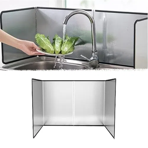 Cubierta impermeable para estufa y fregadero, protector contra salpicaduras de acero de 2/3/4 lados, tablero de fideos ignífugo, protector de cocina a prueba de quemaduras para cocinar seguro