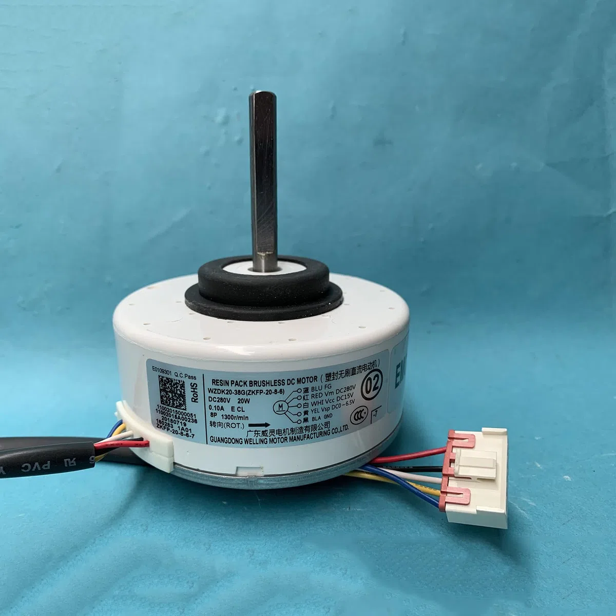 Motor de aire acondicionado 20W WZDK20-38G (ZKFP-20-8-6) Motor de ventilador DC sin escobillas Parte OEM