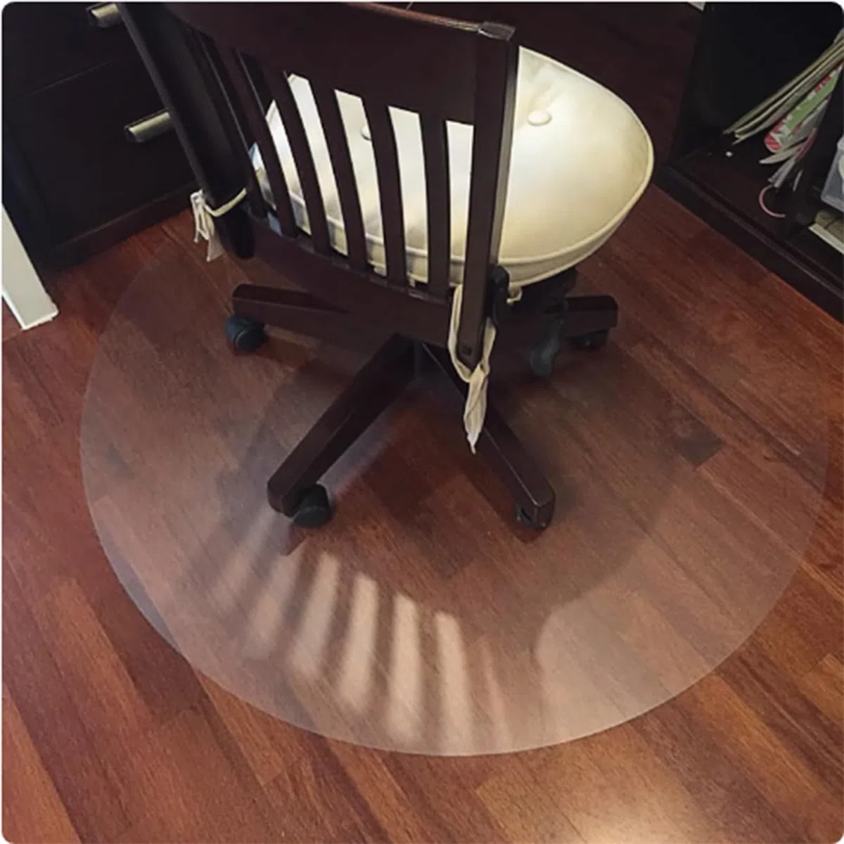Protector Suelo Transparente Redonda,Alfombra Silla Oficina,Tapete Antideslizante para Parquet,Mantel de plástico PVC,Protector de Mesa Impermeable (75cm,3mm)
