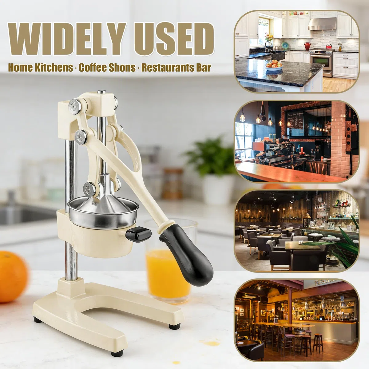 Kitchen - Exprimidor de jugo de naranja de hierro fundido, fácil de limpiar, exprimidor de cítricos profesional, exprimidor de limón de acero inoxidable duradero, prensa manual resistente de cítricos