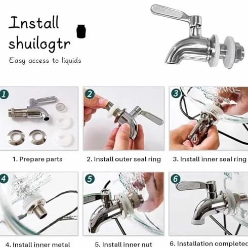 Cubo de Acero Inoxidable para Beber con Grifo y Tapa para Transporte y Almacenamiento.