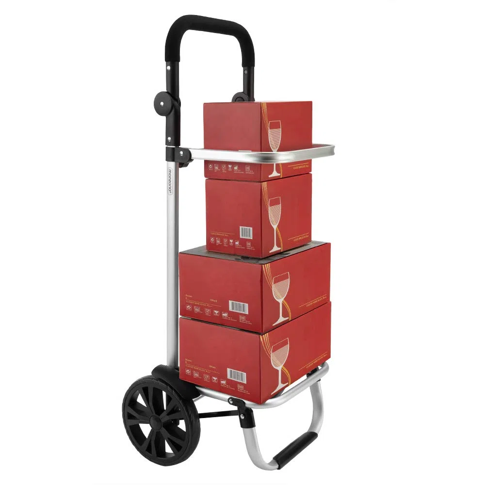 Monzana Carro de la Compra Negro 56L hasta 50 Kg con Ruedas Bolsa Extraíble Plegable Carrito de Supermercado