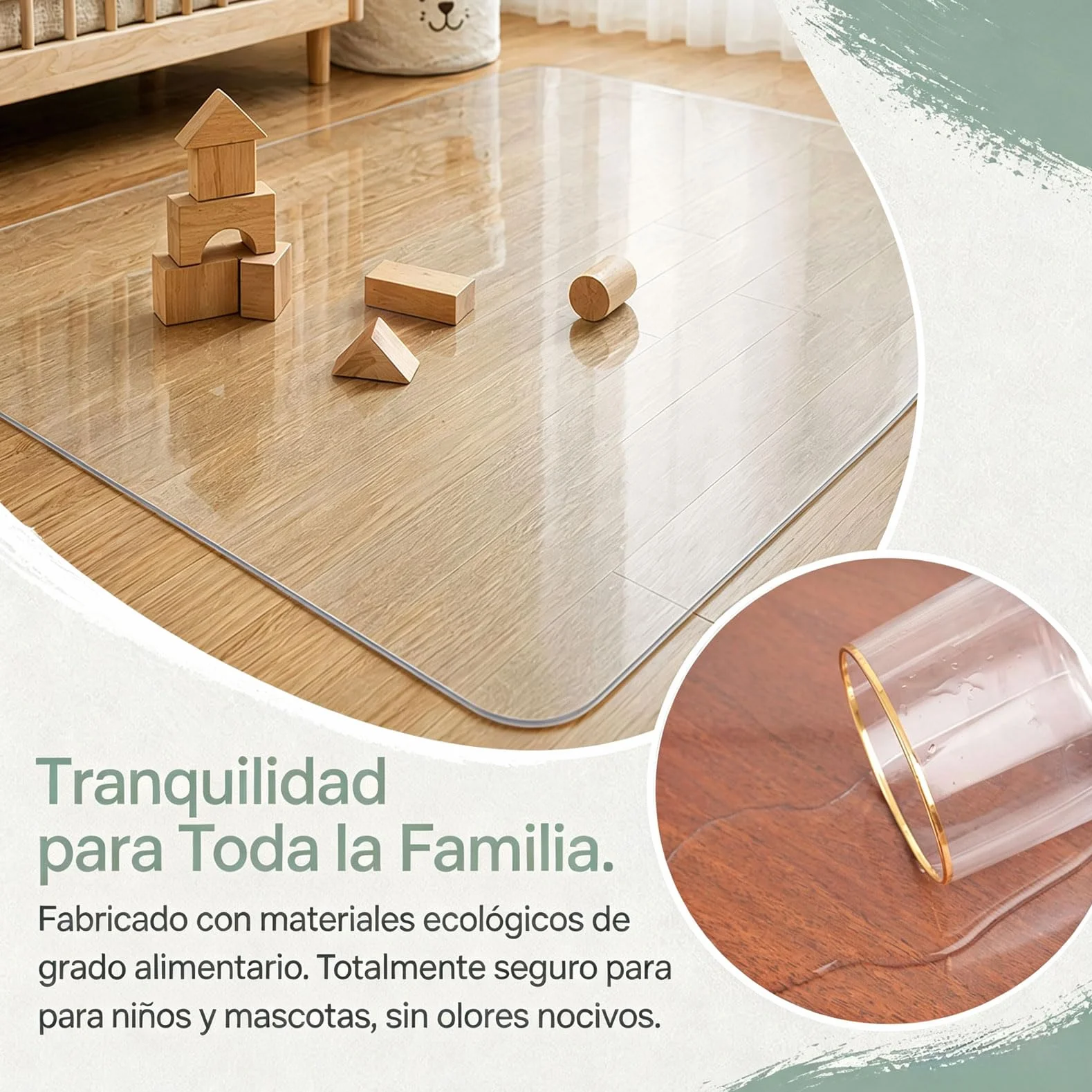 Tapete Silla Escritorio Transparente Fácil Lavado 35x190cm 1,5 mm Alfombra Protector Parquet Resistente Desgaste Diario