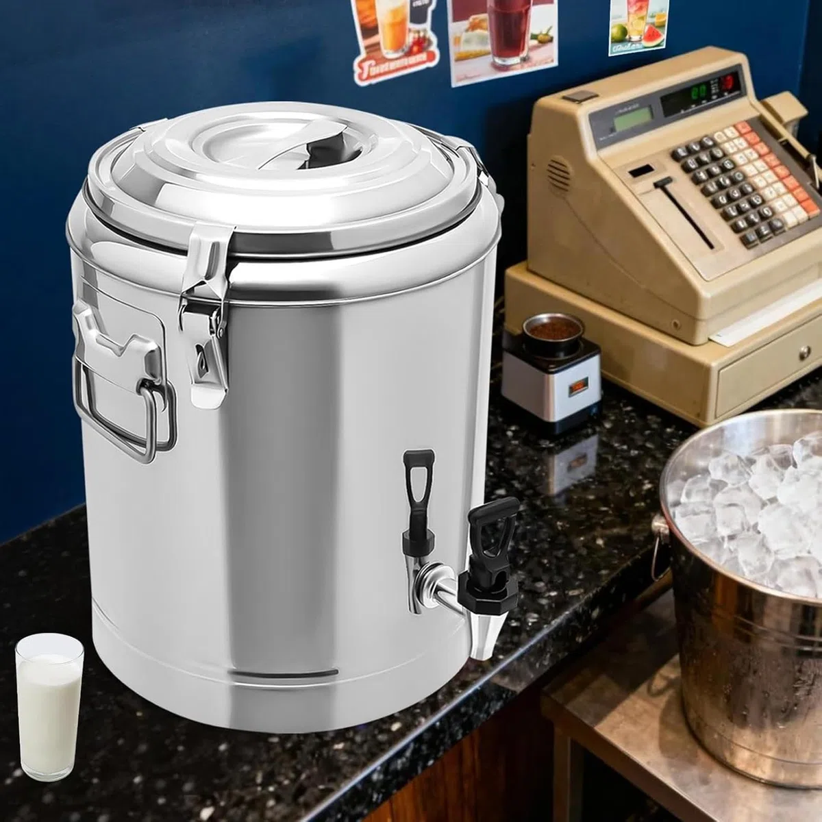 Dispensador de Bebidas Cubo Aislado Hermético Alimenticio | Cubo Dispensador De Agua Para Bebidas Heladas para Café, Té, , Frío y Caliente, Hogar, Cafetería, Restaurante