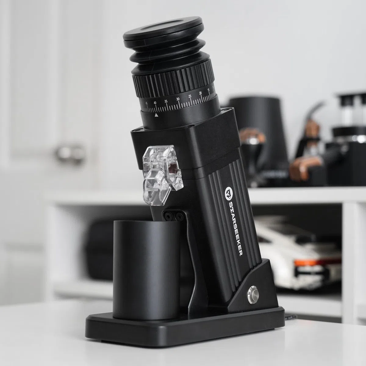 STARSEEKER E55Pro - Molinillo de café eléctrico, rebaba de titanio de 55 mm, molinillo profesional de espresso con ajuste continuo, tecnología antiestática, para el hogar, oficina, café (negro)