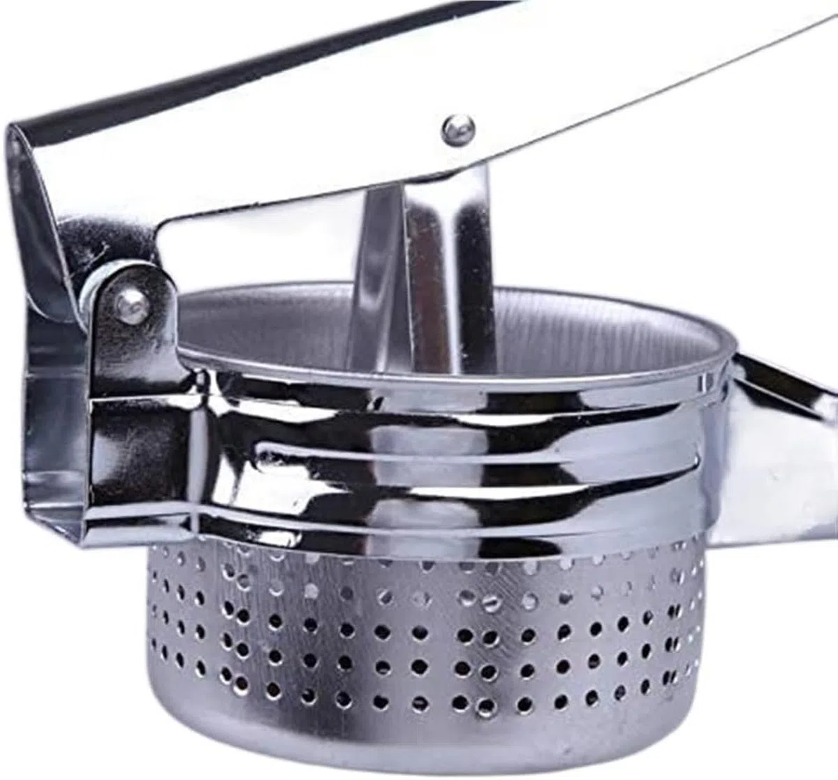 Prensa de ajos y Jengibre, machacador de Patatas Acero Inoxidable, Pica puré Fabricante sin Salpicaduras para Verduras Frutas, Plata, 26,5 * 9,8 * 9cm