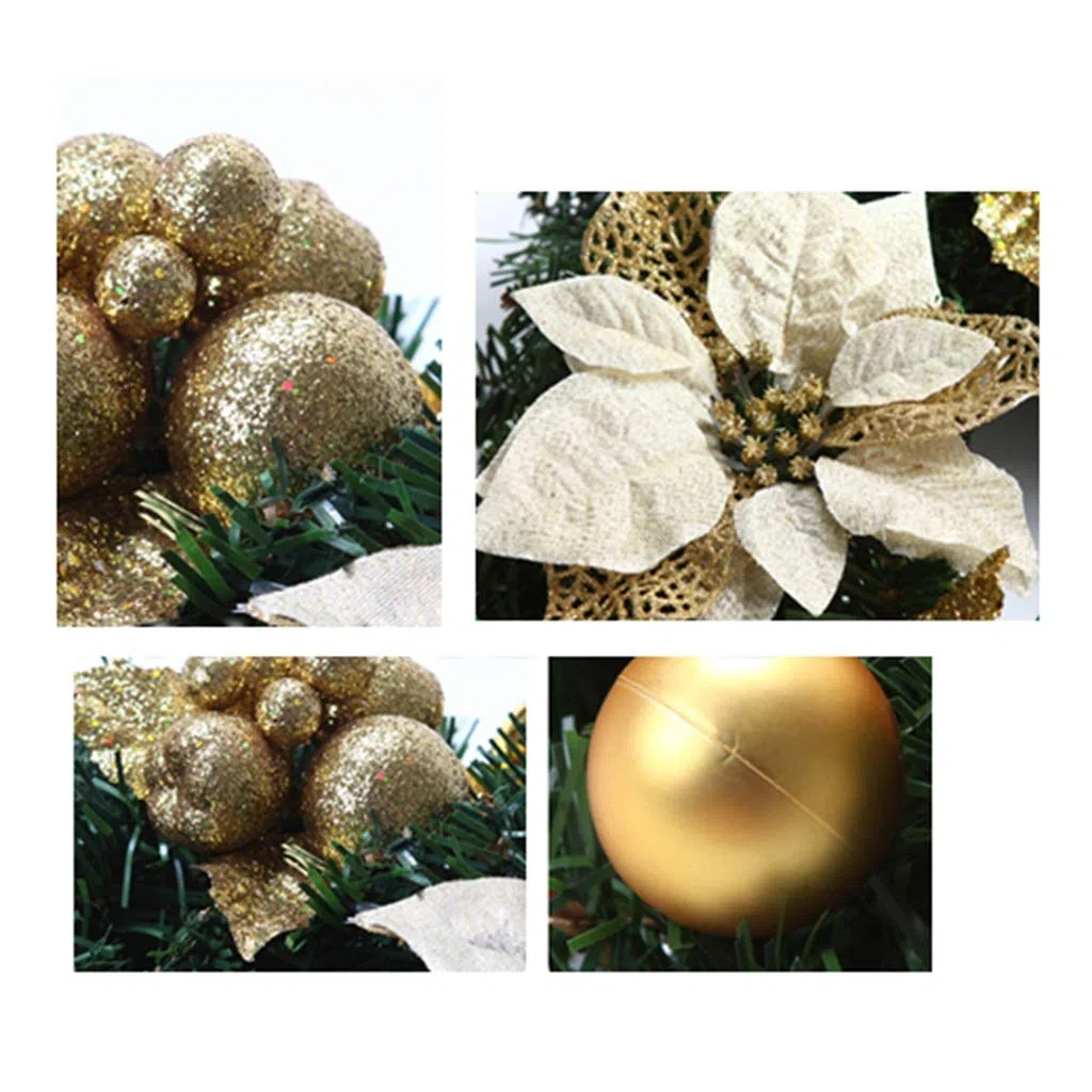 Corona de Navidad, decoración de Puerta de Navidad Artificial para Puerta de Entrada, Sala de Estar, Pared, jardín, decoración de Festivales de Bodas