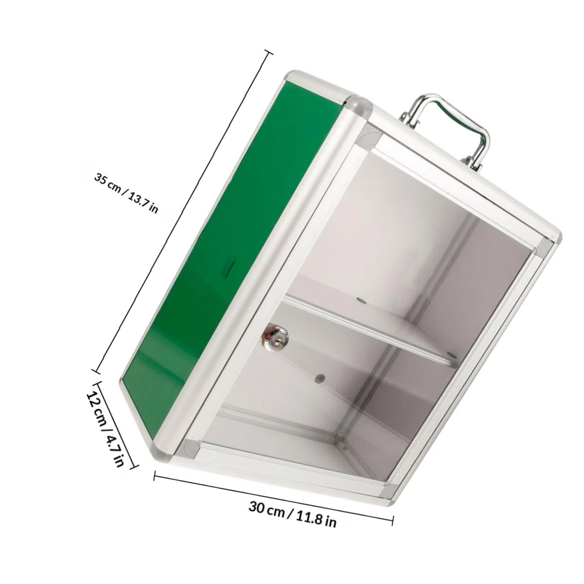 Alipis Botiquín y Ahorro de Espacio Montado en Pared Grande de Primeros Auxilios Capacidad Amplia Puerta Transparente de Acrílico y Diseño de Aleación de Aluminio para Hogar y Coche
