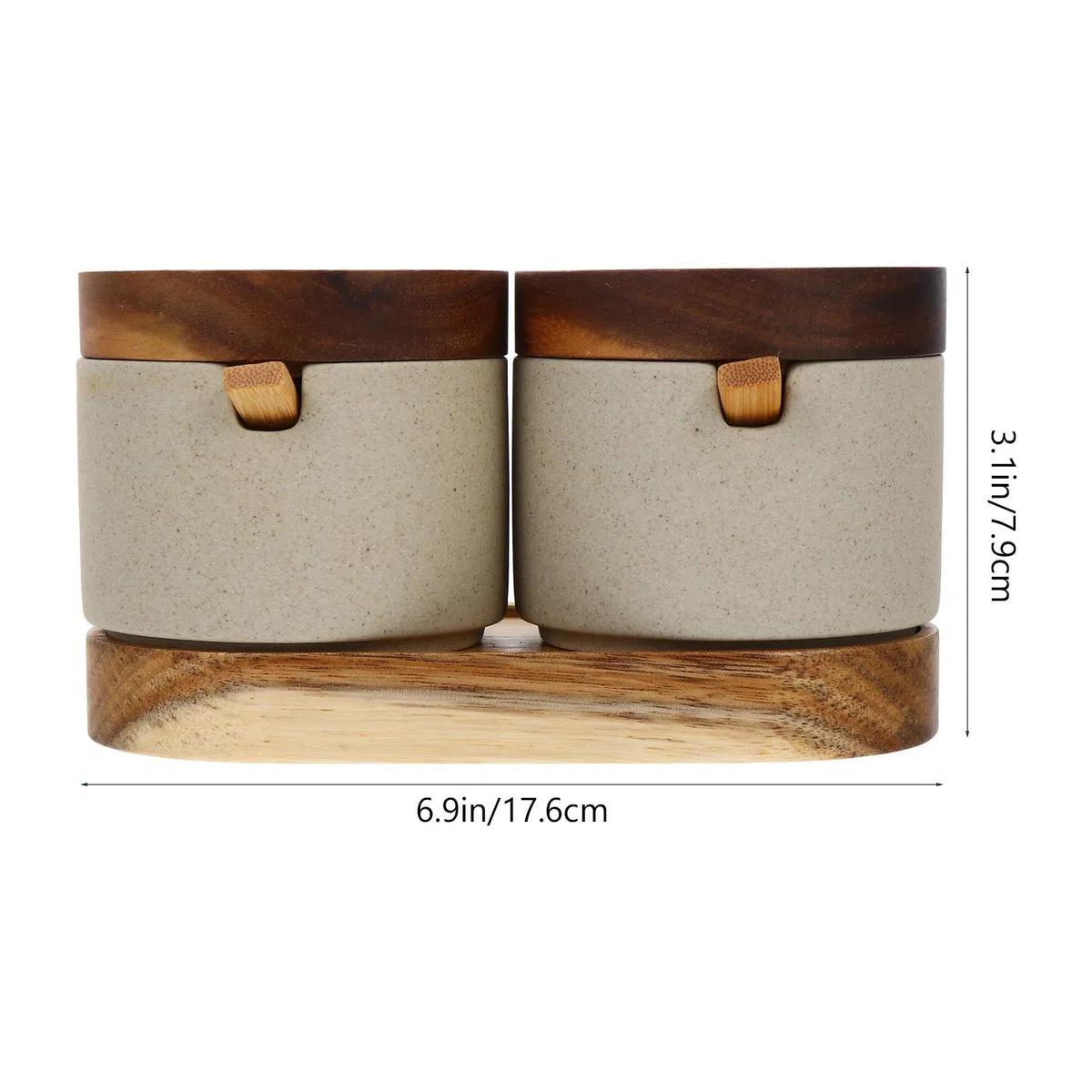 DOITOOL Tarros de Condimentos de Cerámica con Tapa y Cuchara para Cocina, Diseño Simple y Elegante, Ideales para Almacenar Especias y Condimentos Hogar