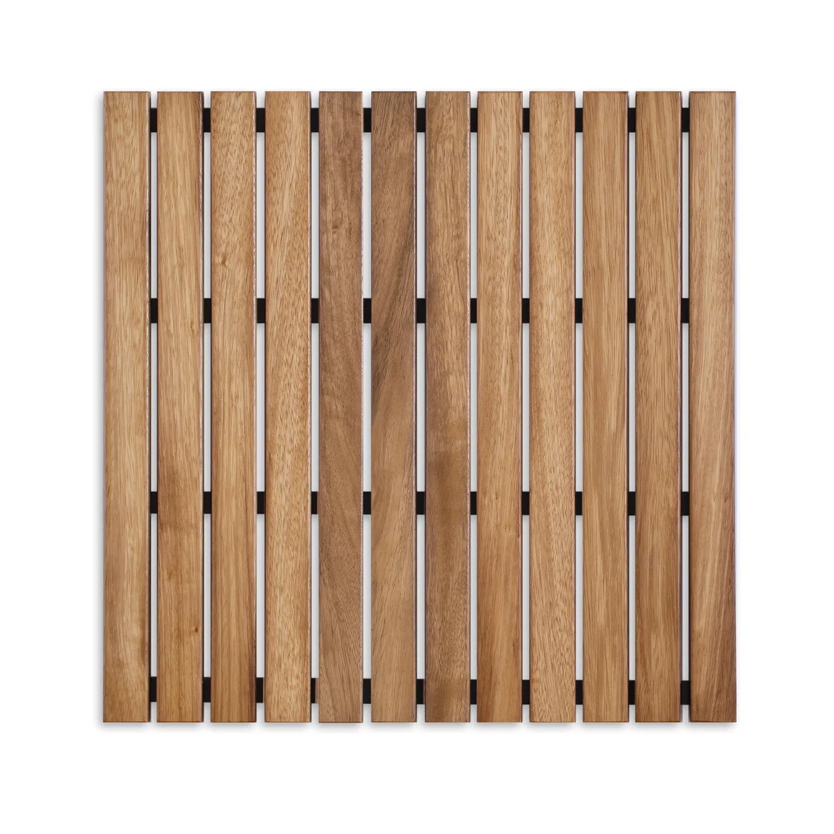 Tarima/Alfombra Flexible para Ducha y baño, en Madera de Teca (60 x 60 cm)