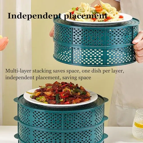 Cubierta para alimentos, cubierta multicapa para protección y conservación de alimentos, recipiente a prueba de polvo para cocina y comedor
