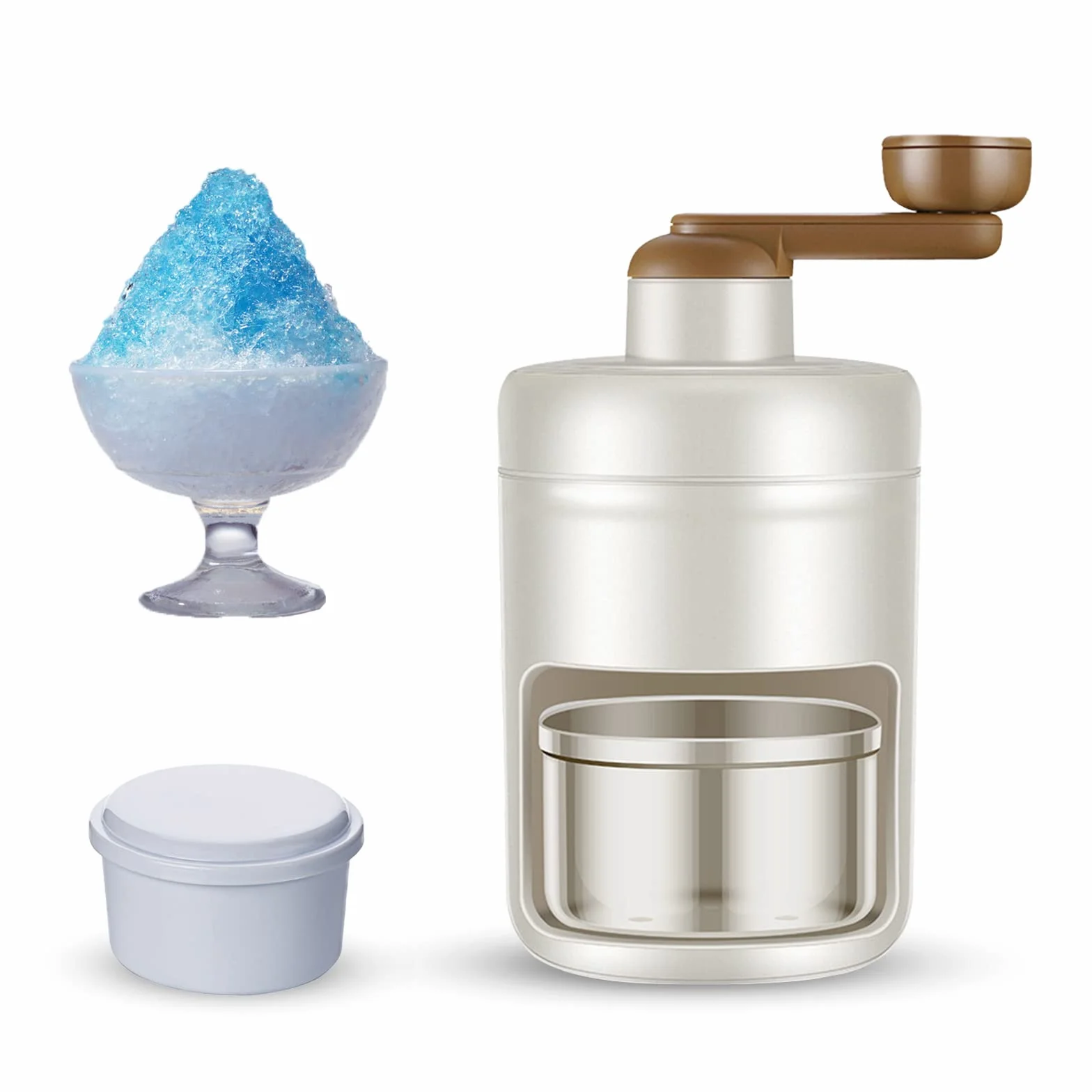 Trituradora de hielo manual Rotary - Cócteles Slush Machine Ice Cube Crusher - con bandejas de cubitos de hielo - para bar, cocina, accesorios para bebidas heladas (SYPBJ-001)