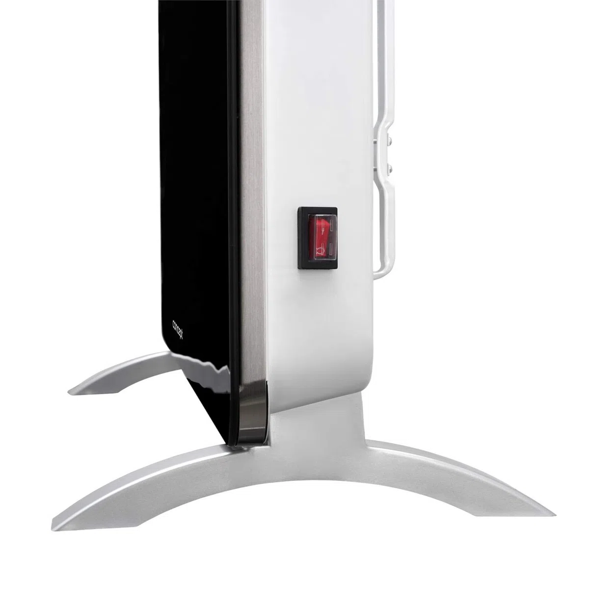 CONCEPT Hausgeräte Convector de vidrio calefactor termostato, calentador de pie, cristal templado, pantalla LED, 1000/2000 W, 20 m2 (blanco), Concept KS4000, convector eléctrico, 2000 W, negro, L