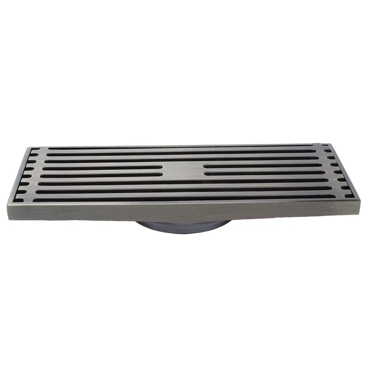 Cyrank Desagüe De Ducha Lineal, Desagüe De Piso De Latón con Rejilla Extraíble Desagüe De Piso De Ducha Rectángulo Desagüe Lineal Oculto con Colador De Cabello para Baño Inodoro Balcón 20x8cm