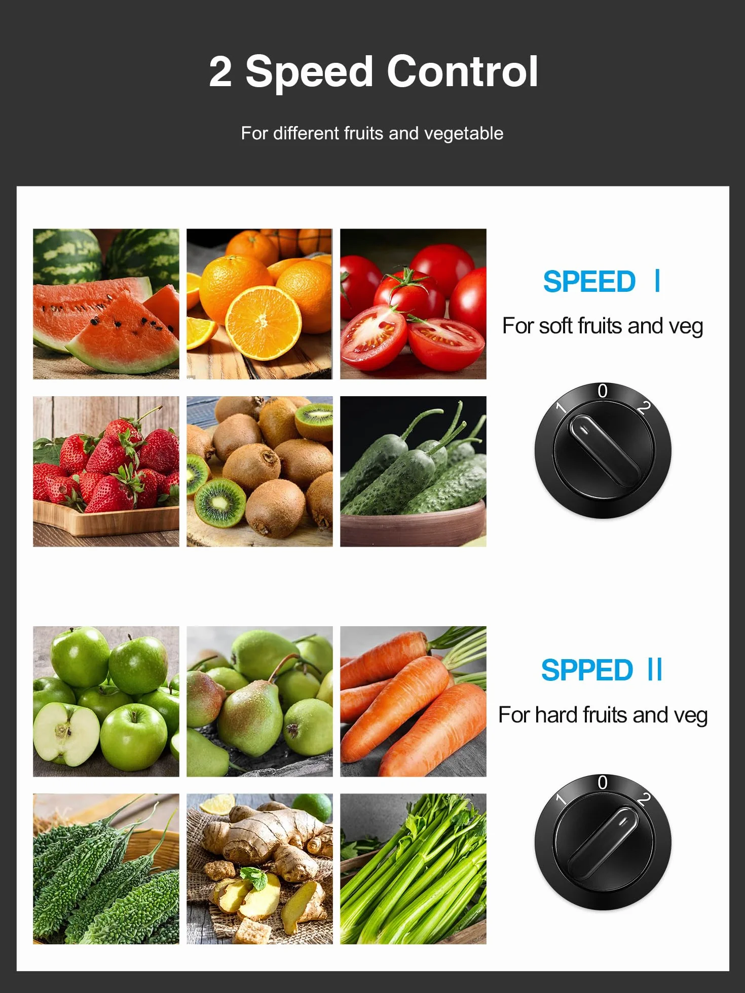 Reemix Licuadoras Para Verduras y Frutas, Licuadora de Acero Inoxidable, Fácil de Limpiar, 2 Modos de Velocidad, 65MM de Boca Ancha, Pies Nondeslizantes, Cepillo Incluido (Black, 500W)