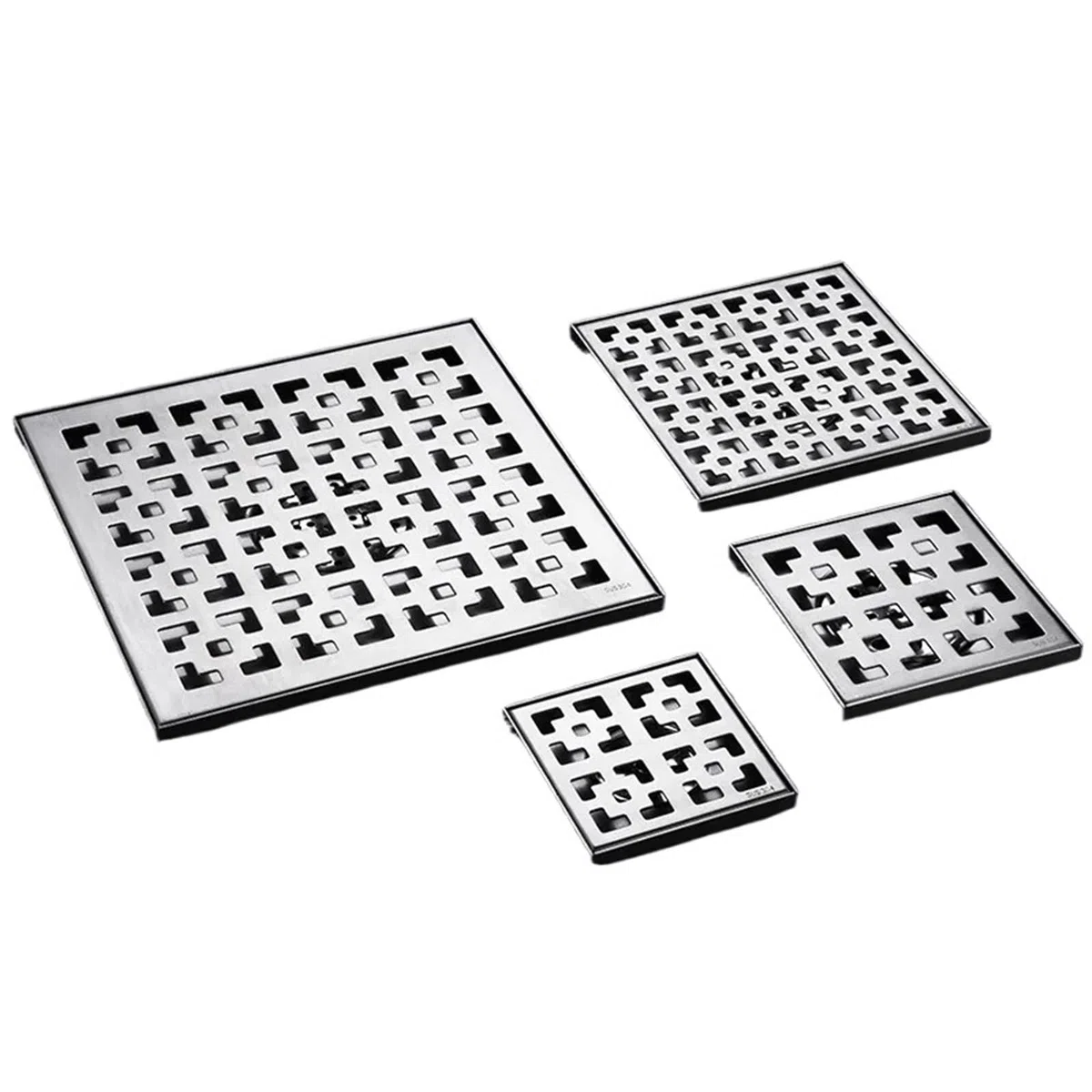 Desagüe de ducha cuadrado de acero inoxidable 304 de 15 x 15 cm, filtro de pelo antiolor, colector de residuos para baño, compatible con Piletta de 10/12/15/30 cm.