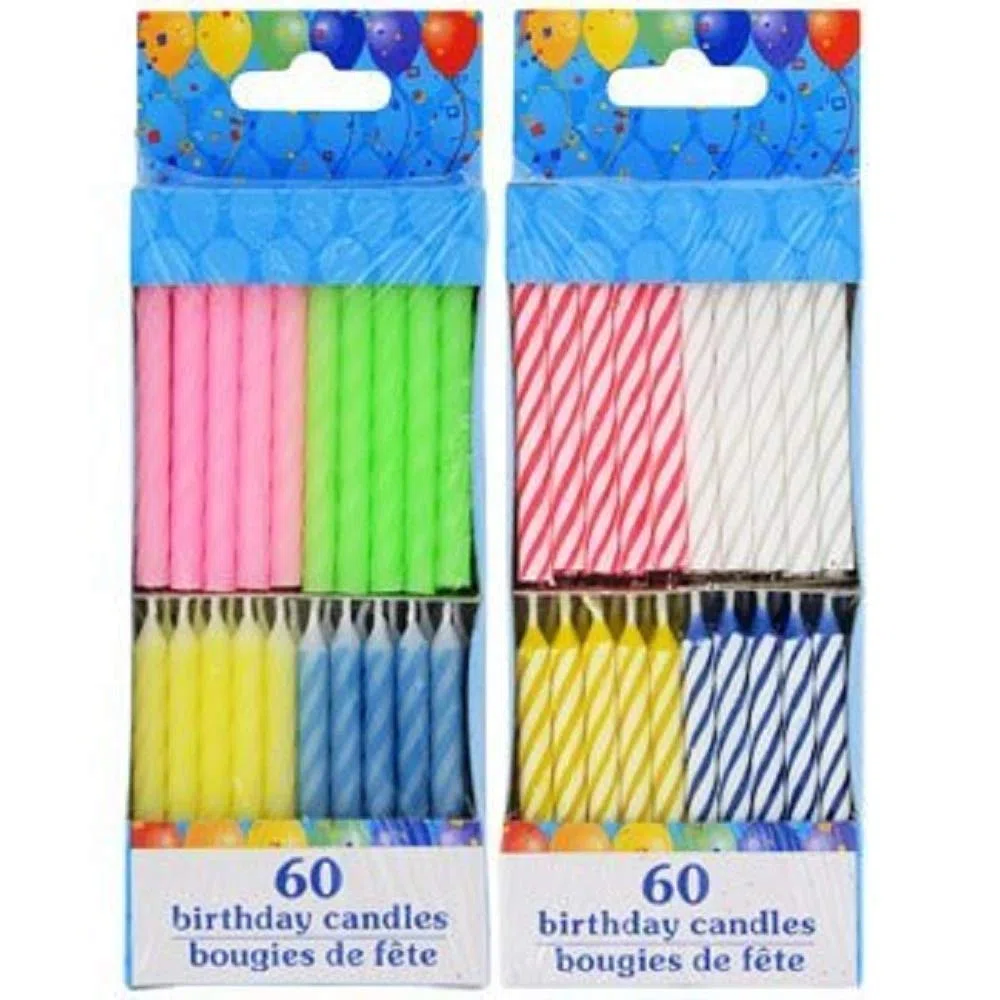 Greenbrier - Velas de cumpleaños con diseño en espiral, color pastel y brillante
