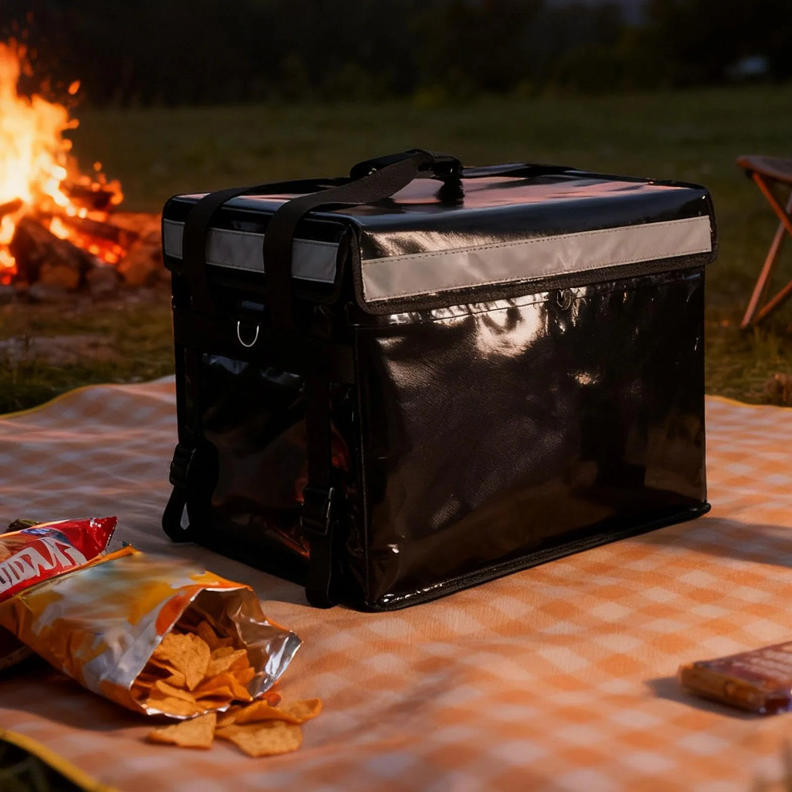 Gralara Bolsa Térmica para Entregas de Alimentos con Asa Reforzada Bolsa de Transporte para Pizzas Mochila Aislante Y Bolso Comercial Adecuada para Repartidor, con Divisor, Individual