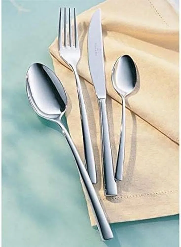 Villeroy & Boch - Piemont Set de Cubiertos 113 Piezas Plata, Apto para Lavavajillas, Cuberterías Completas 12 Personas Platino, Cubertería 18/10, Acero Inoxidable