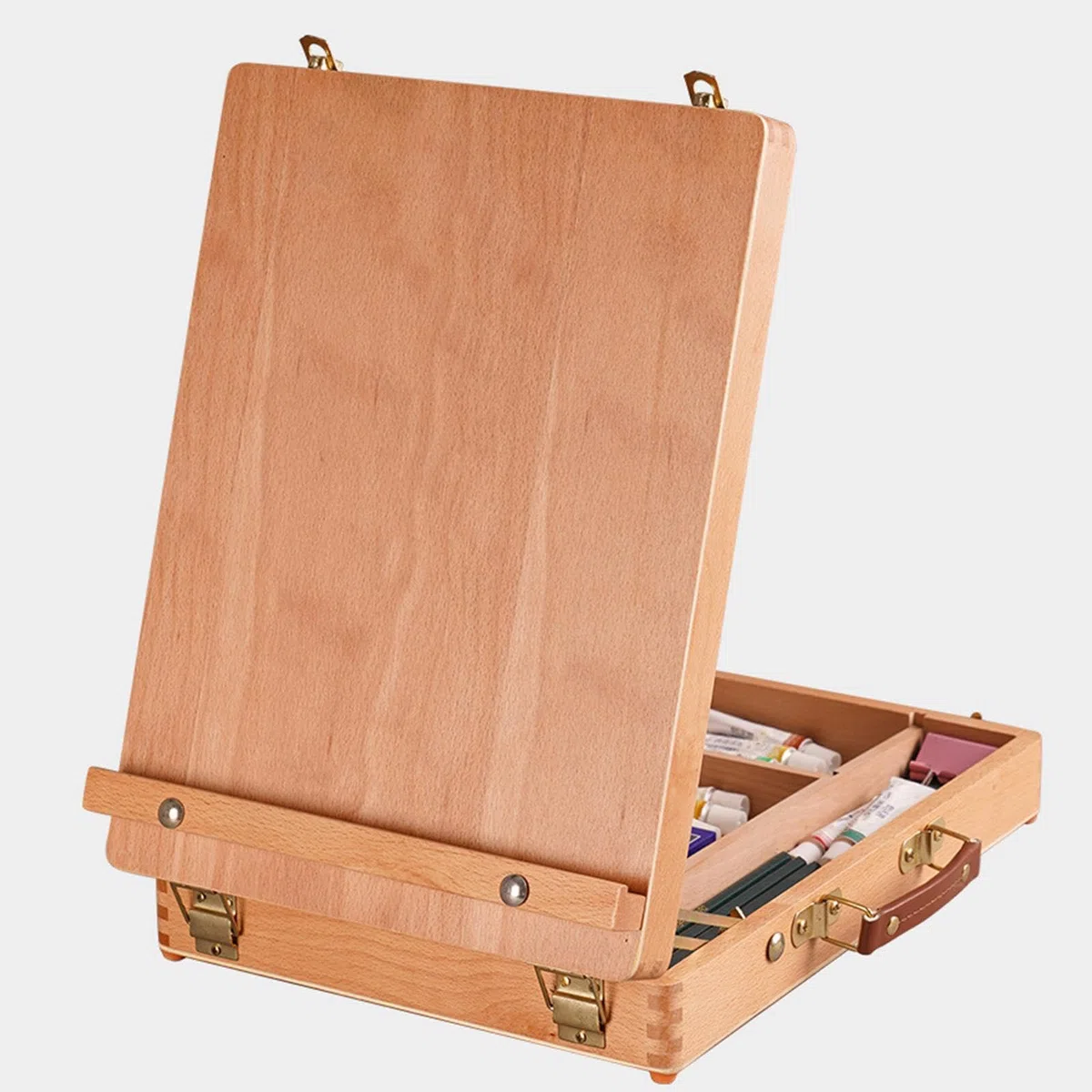 osiuujkw Estuche de almacenamiento para caballete de pintura para estudiantes principiantes con compartimentos divididos para organizar los materiales arte y facilitar el acceso. Caballete Para madera