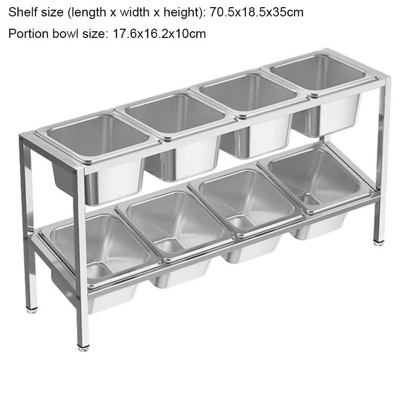 Dispensador de condimentos con 8 compartimentos, estante de especias para salsas y mermeladas, organizador de cocina de encimera para un fácil acceso