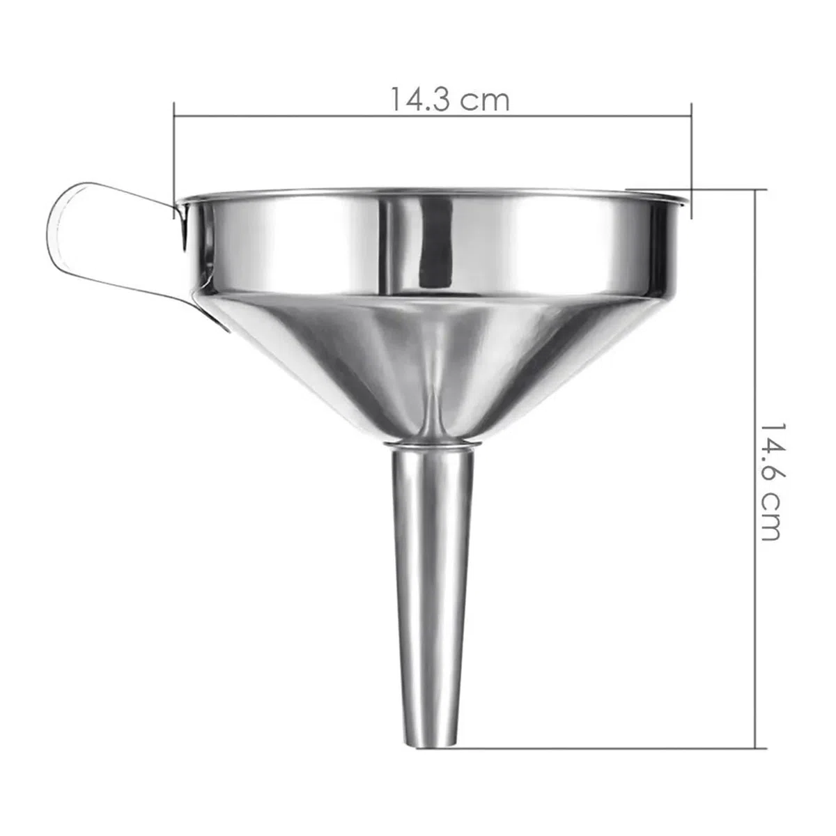 Embudo de Cocina Acero Inoxidable Aceite Metal Grande con Filtro y colador Desmontables(14 CM)