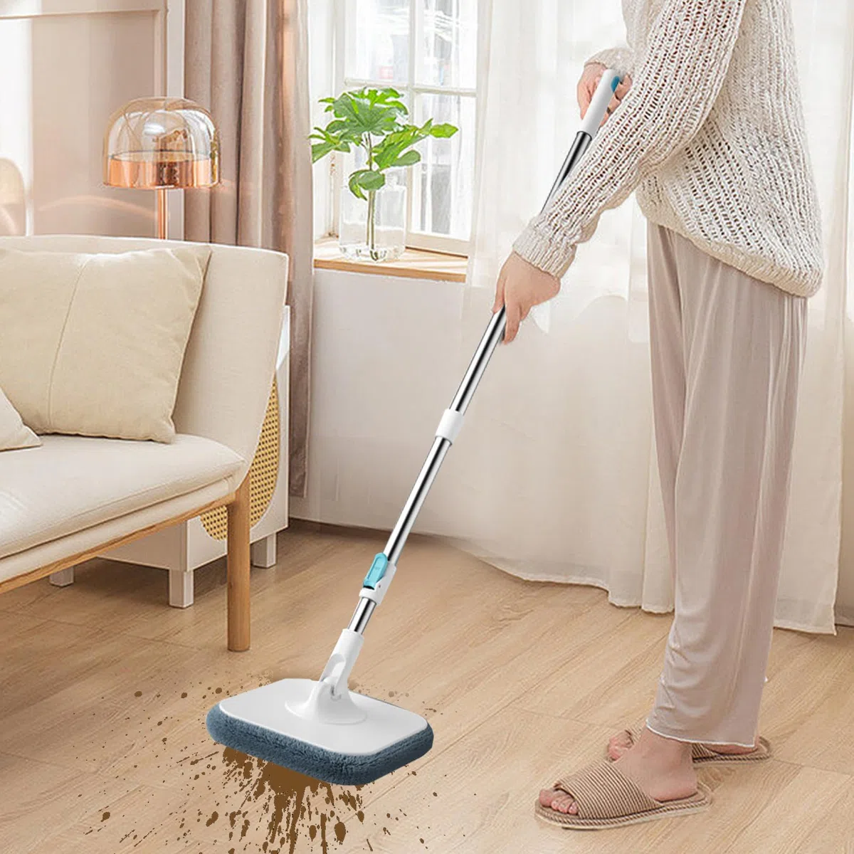 Juego de Fregona de Suelos y Cubo Utensilios De Limpieza Del Hogar Para | Cubo Con Escurridor Para Fregona Para Dormitorio Sala De Estar Comedor Cocina Baño Estudio