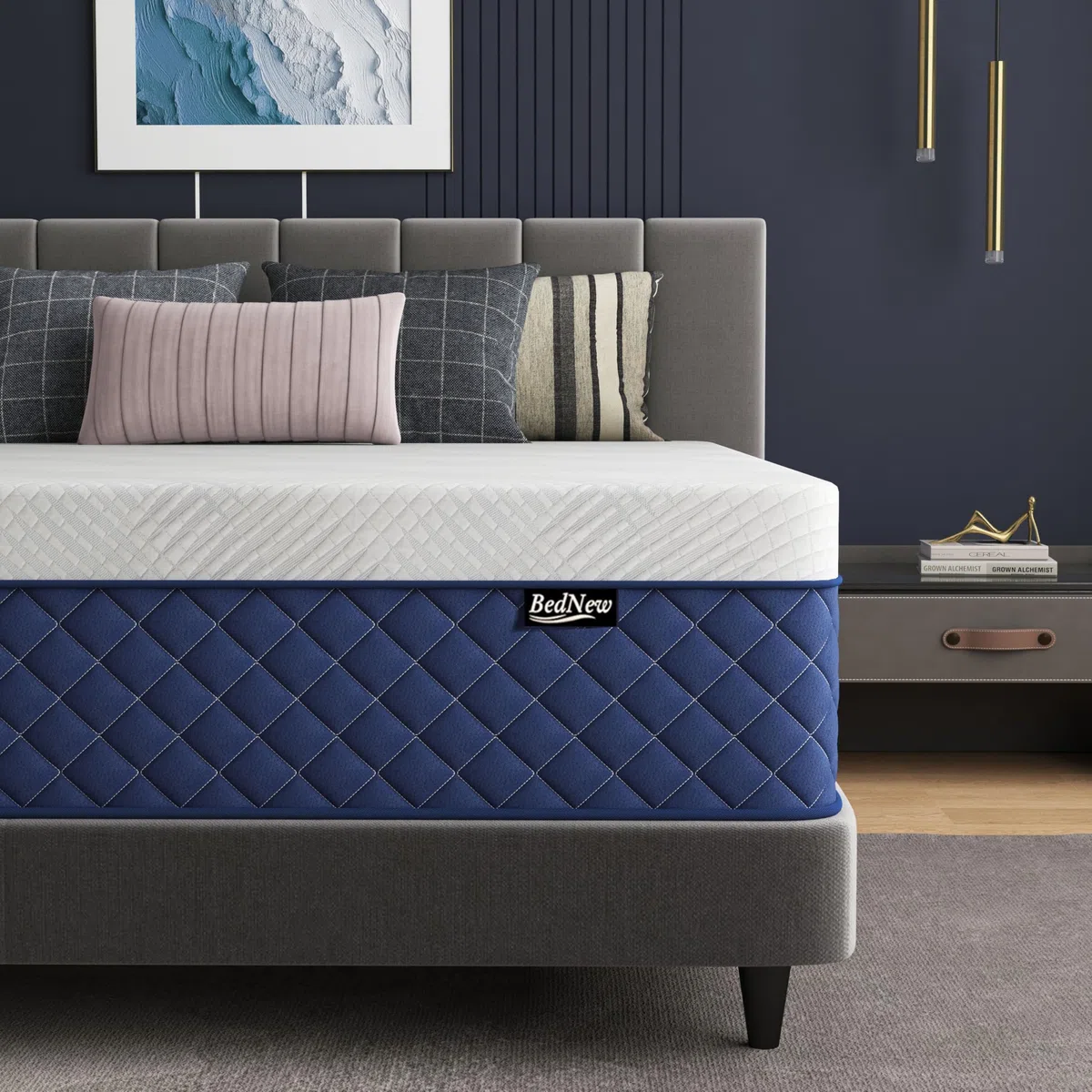 Colchón de 90 x 200 cm, colchón de muelles H3, altura de 31 cm, colchón ortopédico de muelles ensacados de 7 zonas con capa de espuma viscoelástica confort, sueño de refrigeración, 101 noches
