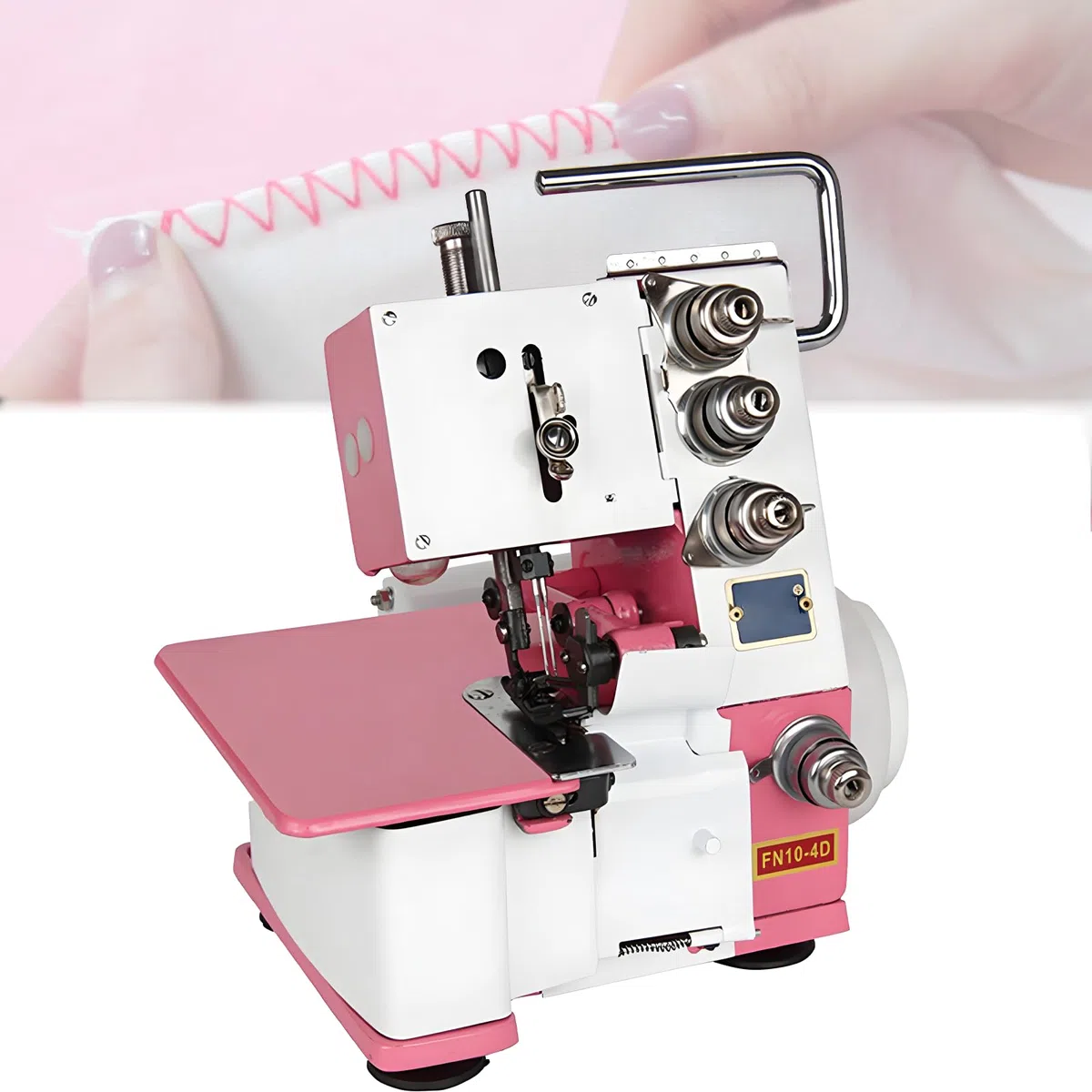NYANS Máquina De Coser Portátil De Cuatro Hilos, 1200 SPM, con Luz LED y Accesorios. Ideal para Telas Gruesas (Algodón, Tejidos De Punto) y Arreglos Diarios