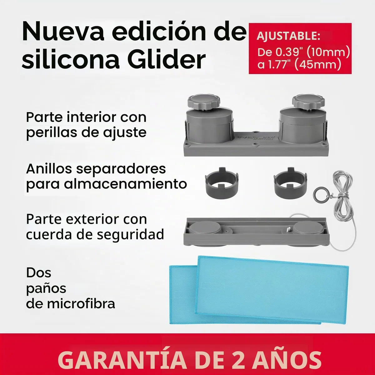 Tyroler de Glider R-4 AFC Limpiacristales Magnetico Doble Cristal 10-45 mm | | Se Adapta a Ventanas de Cristal Simple, Doble y Triple de 10-45 mm | Limpia Ventanas Magnetico para Ventanas Altas