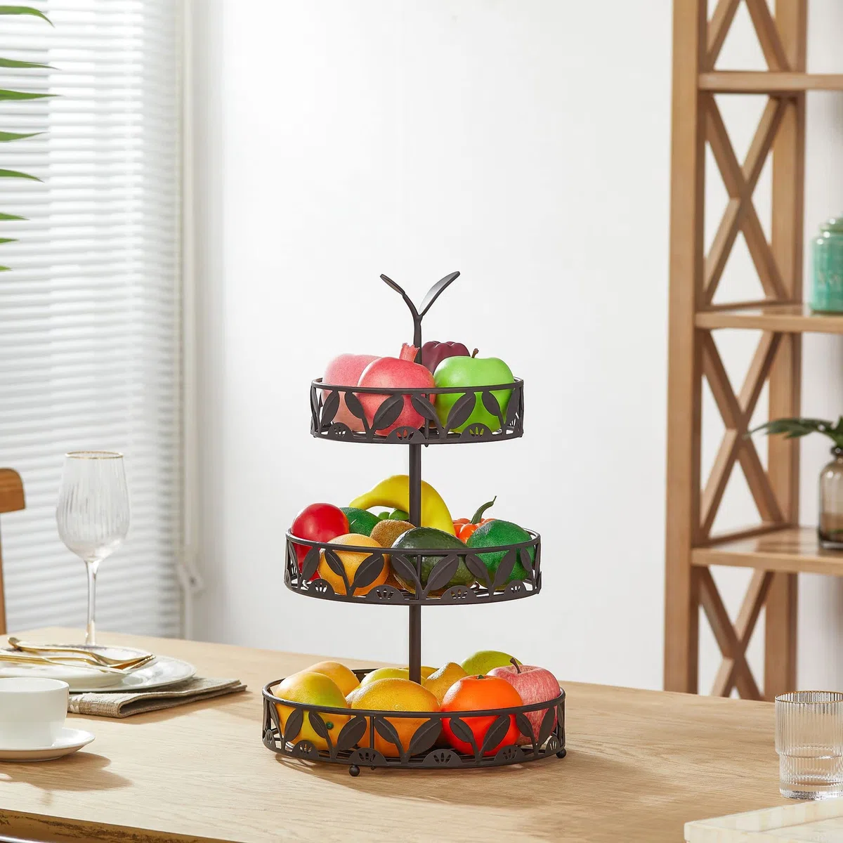 Cesta de frutas de 3 niveles para cocina, soporte para fruteros, cestas de almacenamiento de frutas desmontables, soporte para encimeras, encimera de cocina, mesa de comedor
