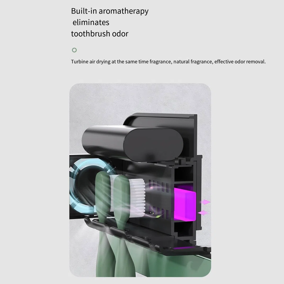 Soportes de cepillo de dientes montados en la pared para baño, esterilización Uv de secado inteligente, estante de almacenamiento sin perforaciones, soporte para cepillo de dientes,Pink