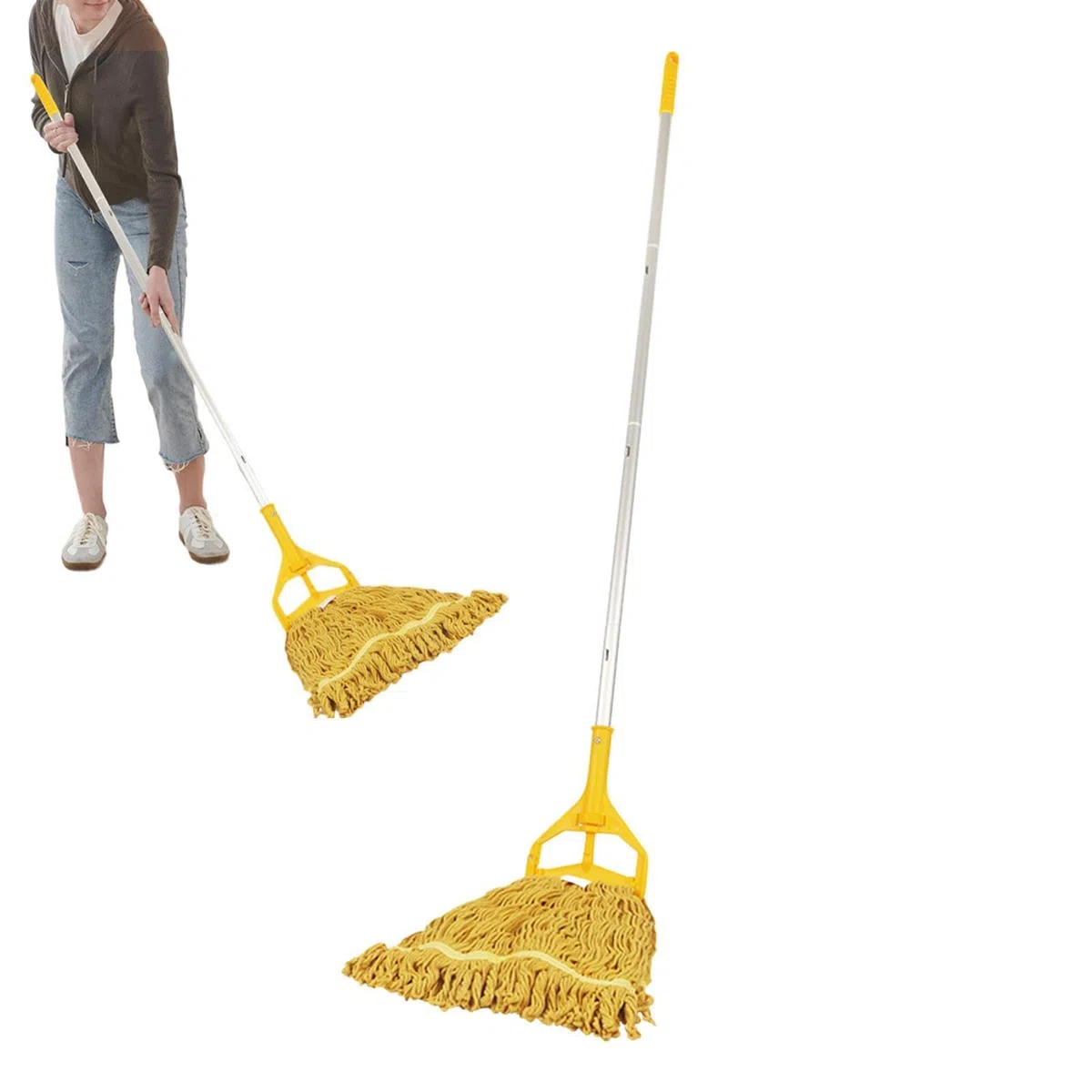 Fregona de tiras Paño barredor reutilizable de cuatro secciones | Mopas Para Limpieza De Suelos Para Suelos De Madera, Limpieza De Polvo, Hogar, Baño, Cocina, Salón, Dormitorio,